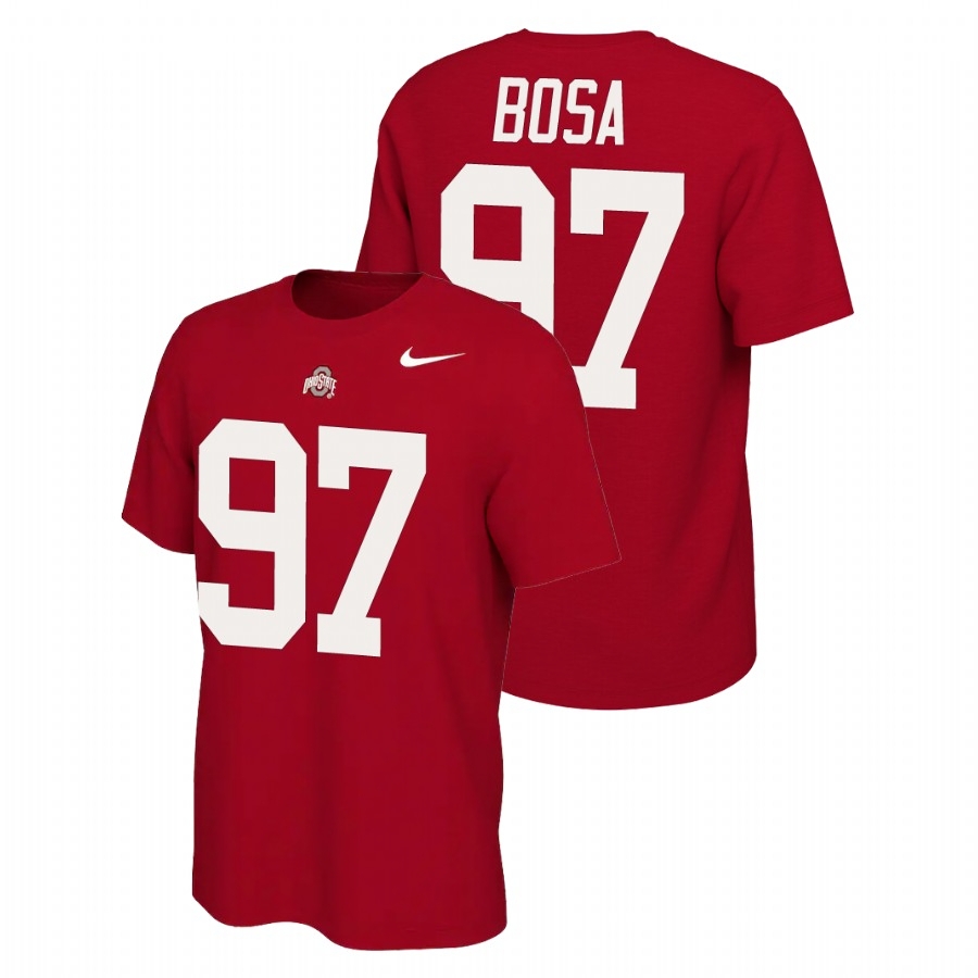 Ohio State Buckeyes Men's NCAA Joey Bosa #97 Scarlet Name & Number Retro Nike College Football T-Shirt OTE2549MH